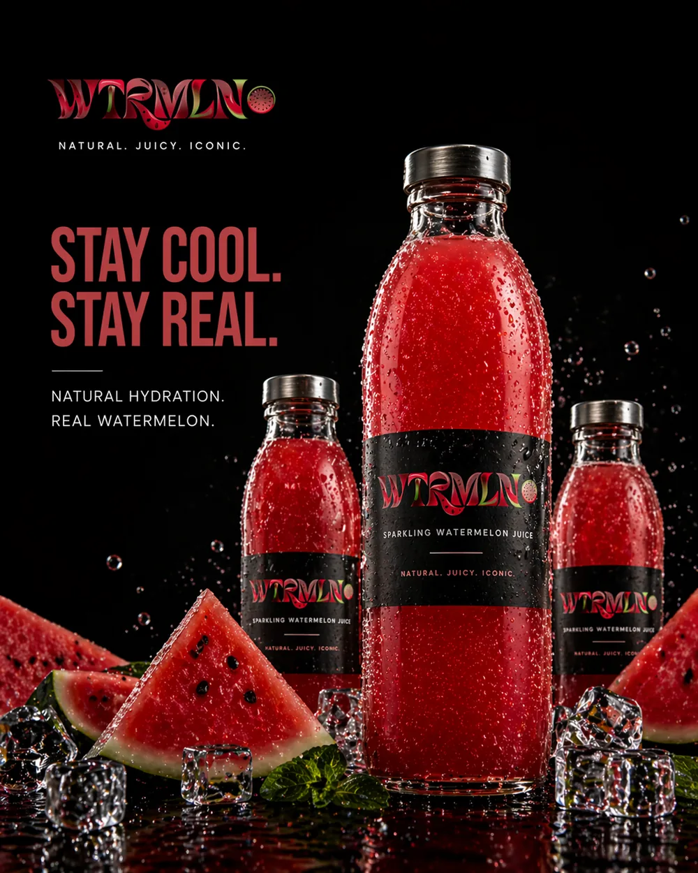 Stay Cool Multipack — Wiederholung der Flasche als Kampagnen- und Packshot-Denken.